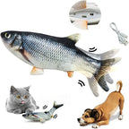 Interactive Floppy Fish Cat Toy USB Rechargeable Realistic Electric Moving Fish Cat Chew Bite Play Toy for Cats Dogs Pet Supplies