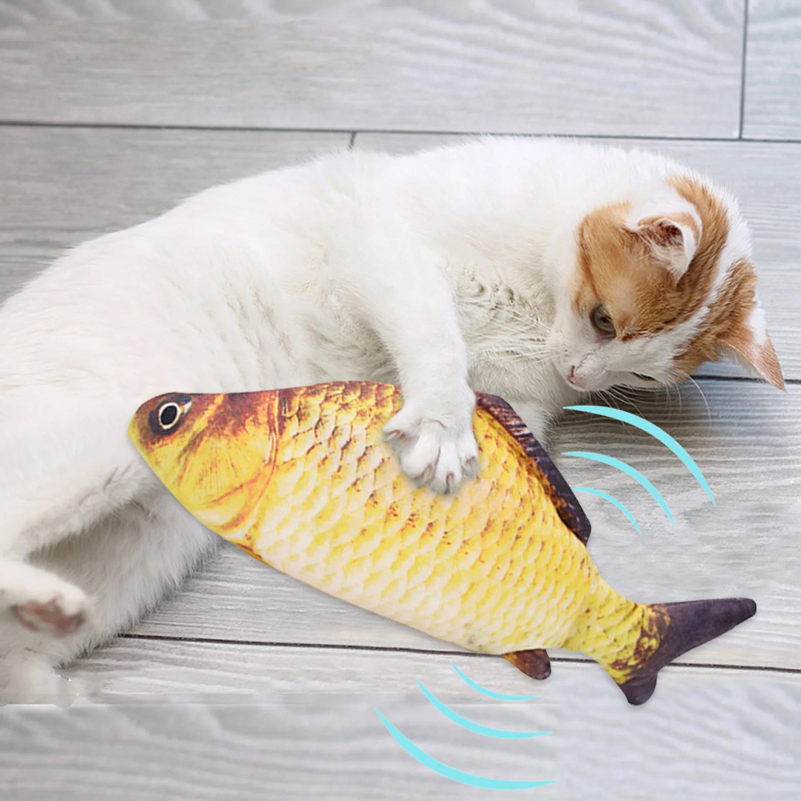 Interactive Floppy Fish Cat Toy USB Rechargeable Realistic Electric Moving Fish Cat Chew Bite Play Toy for Cats Dogs Pet Supplies