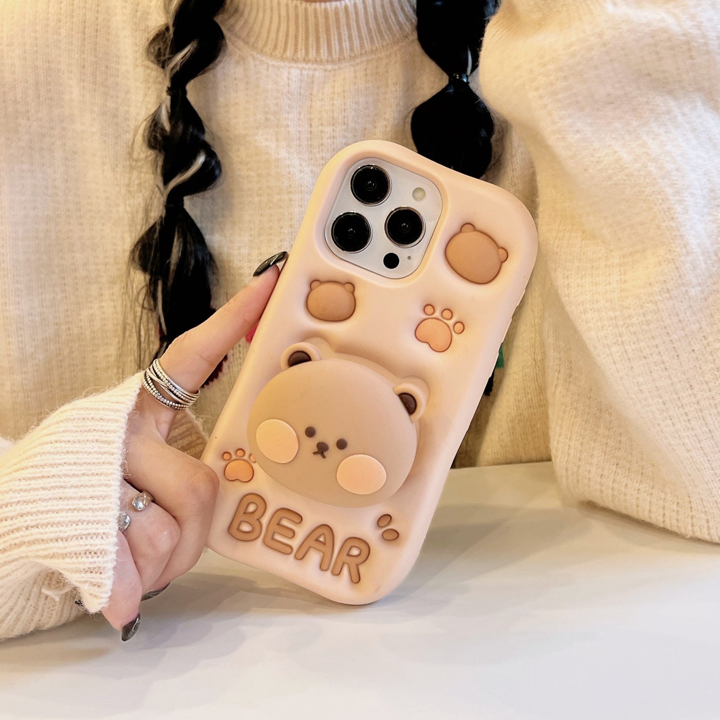 🐻 Cute Bear Squishy Phone Case